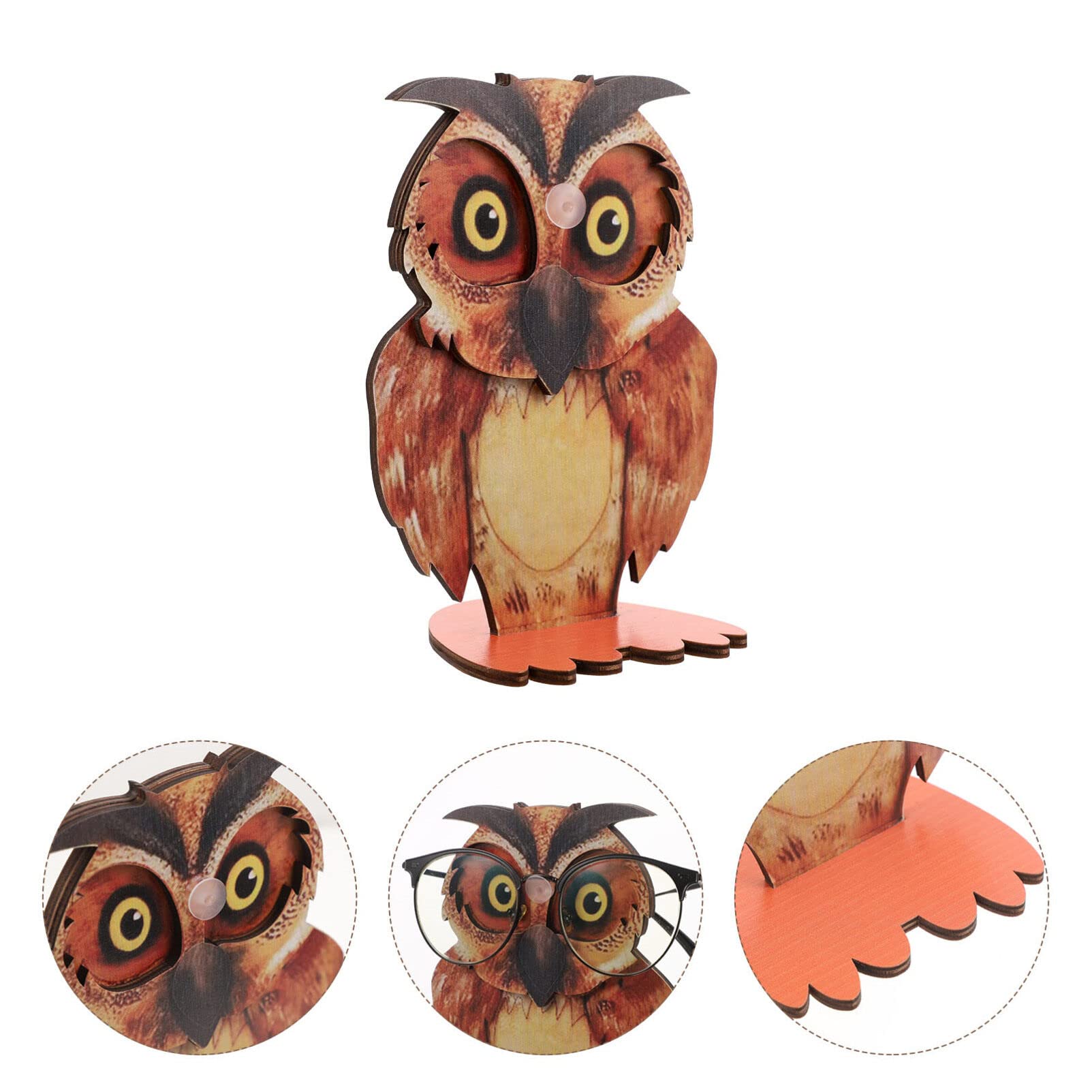 Amazon.co.jp: 動物7メガネ7ホルダー7木7彫刻7フクロウ7置物7